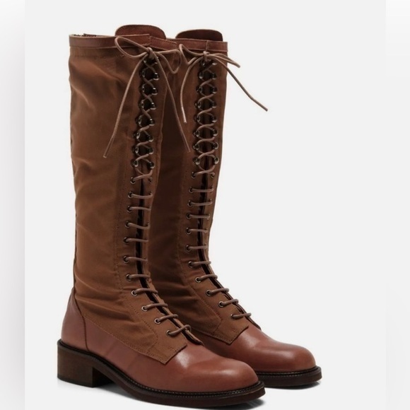 Free People Brown Lace Up Boots - Picture 1 of 7